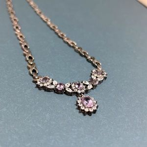 Amethyst dark silver necklace